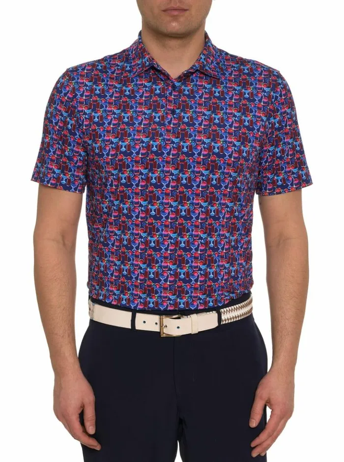 Men Robert Graham Polos and TShirts Cocktail Hour Polo White