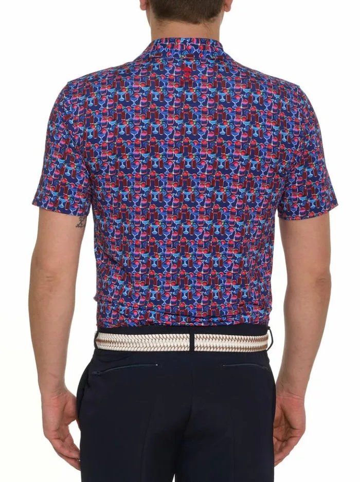 Men Robert Graham Polos and TShirts Cocktail Hour Polo White