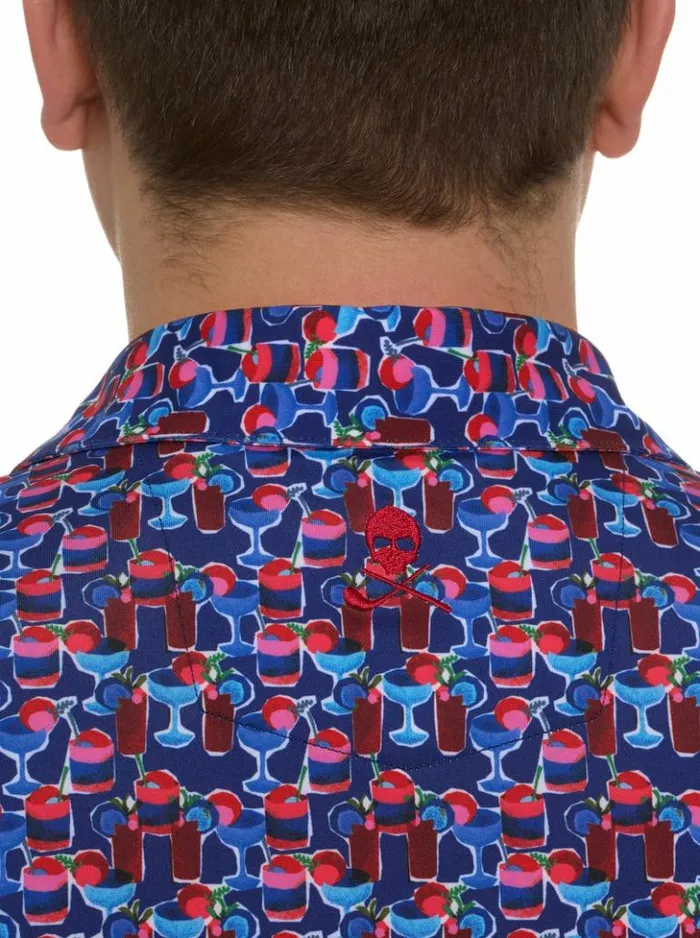Men Robert Graham Polos and TShirts Cocktail Hour Polo White