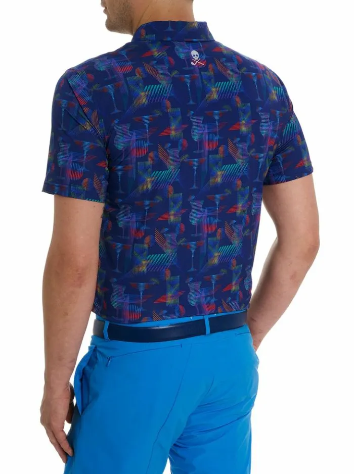 Men Robert Graham Polos and TShirts Happiest Hour Polo Navy