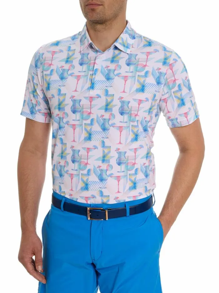 Men Robert Graham Polos and TShirts Happiest Hour Polo Navy
