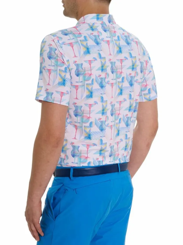 Men Robert Graham Polos and TShirts Happiest Hour Polo Navy