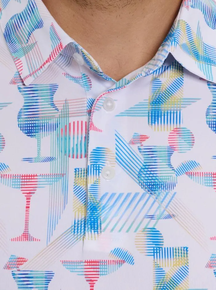 Men Robert Graham Polos and TShirts Happiest Hour Polo Navy