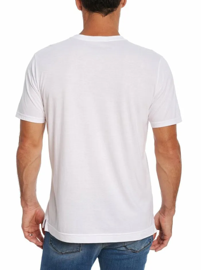Men Robert Graham Polos and TShirts Myles TShirt Heatherlightgrey
