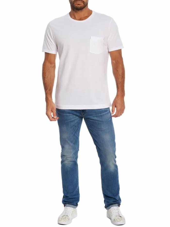 Men Robert Graham Polos and TShirts Myles TShirt Heatherlightgrey