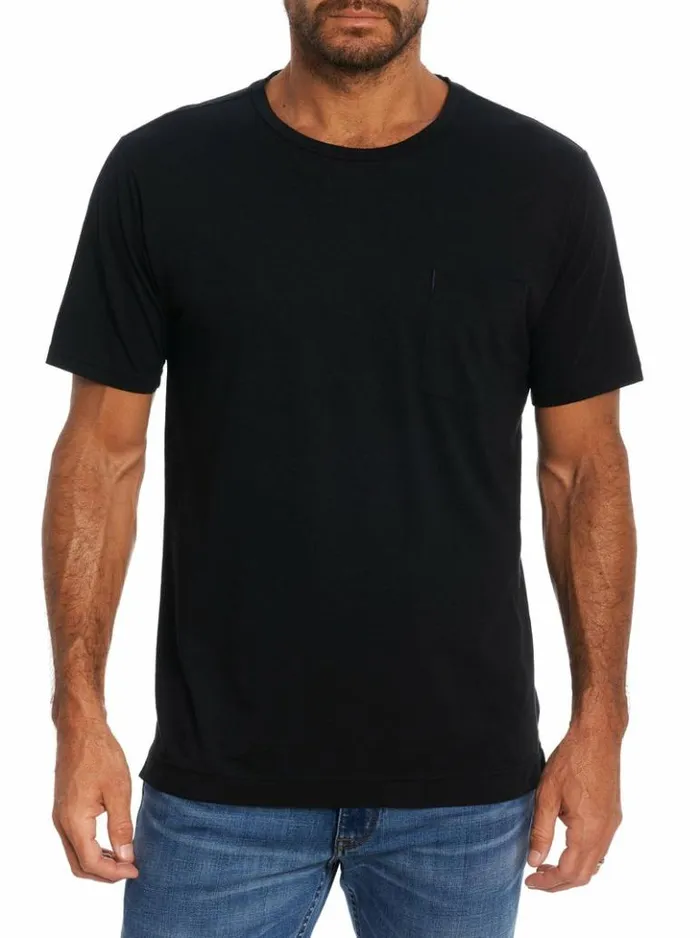 Men Robert Graham Polos and TShirts Myles TShirt Heatherlightgrey