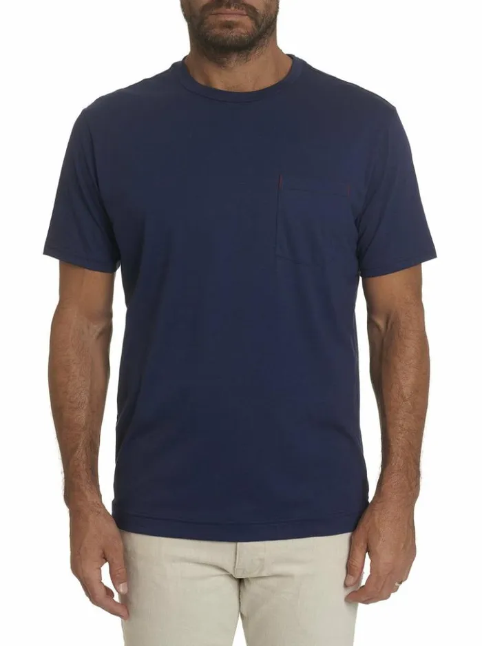 Men Robert Graham Polos and TShirts Myles TShirt Heatherlightgrey