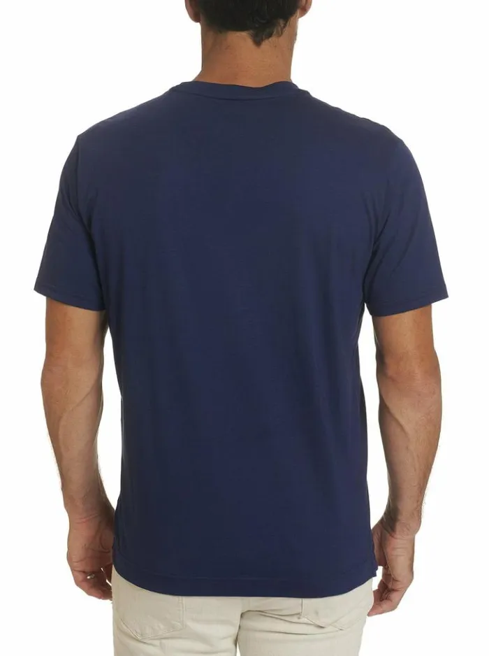 Men Robert Graham Polos and TShirts Myles TShirt Heatherlightgrey
