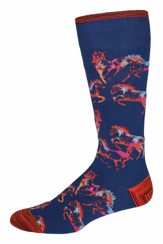 Men Robert Graham Socks Thoroughbred Sock Aqua