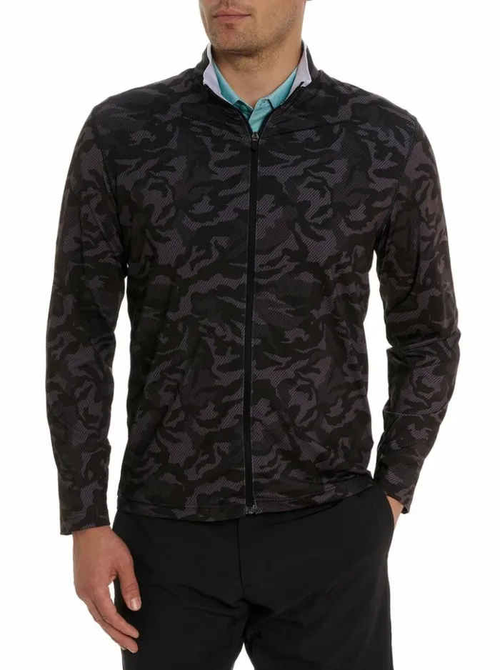 Men Robert Graham Sweaters and Knits Faro Long Sleeve Knit Full Zip Black