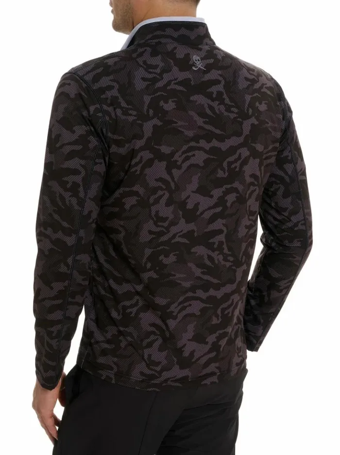 Men Robert Graham Sweaters and Knits Faro Long Sleeve Knit Full Zip Black