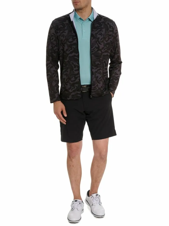 Men Robert Graham Sweaters and Knits Faro Long Sleeve Knit Full Zip Black