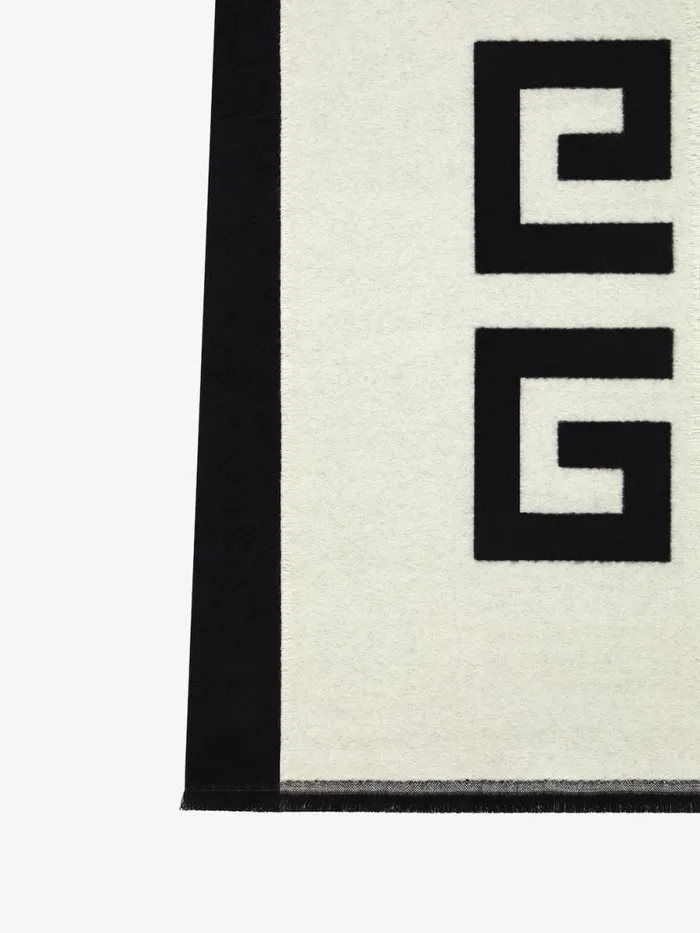 Men Scarves and Ties Givenchy 4G Scarf In Wool Blackwhite