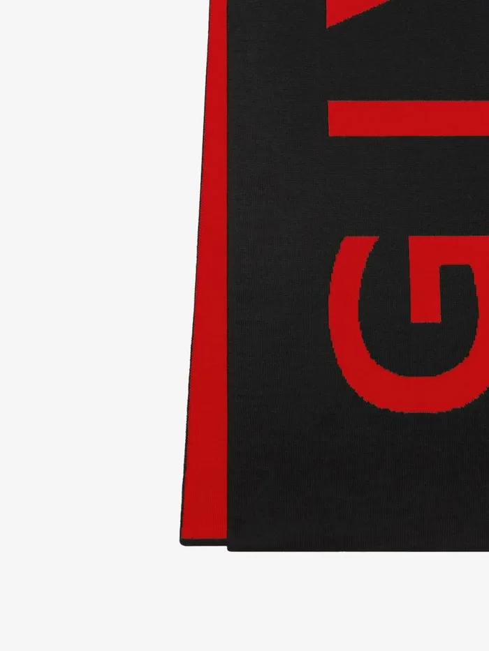 Men Scarves and Ties Givenchy GIVENCHY Scarf In Wool Blackred Men Scarves and Ties Givenchy GIVENCHY Scarf In Wool Blackred