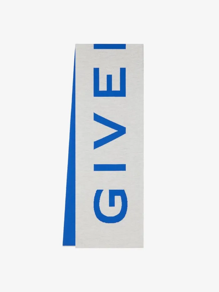 Men Scarves and Ties Givenchy GIVENCHY Scarf In Wool Light Grey