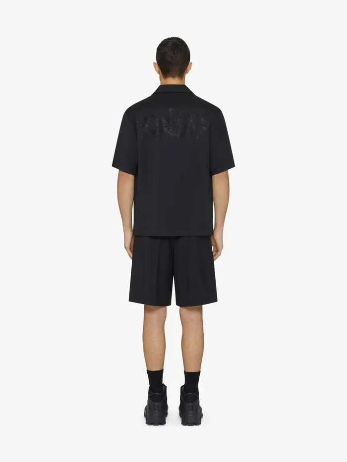Men Shirts Givenchy Boxy Fit Shirt In Floral Jacquard Black