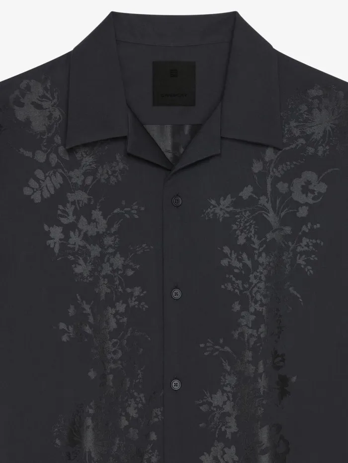 Men Shirts Givenchy Boxy Fit Shirt In Floral Jacquard Black