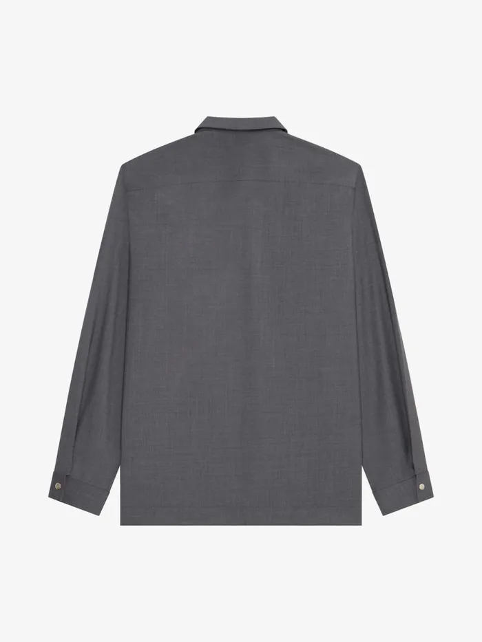 Men Shirts Givenchy Zipped Shirt In Wool Medium Grey Men Shirts Givenchy Zipped Shirt In Wool Medium Grey