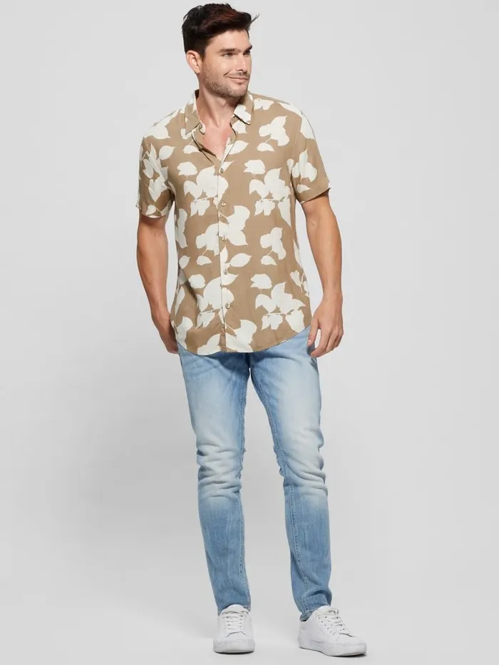 Men Shirts GUESS Eco Rayon Shadow Floral Shirt ShadowBlock Floral Therm Men Shirts GUESS Eco Rayon Shadow Floral Shirt ShadowBlock Floral Therm