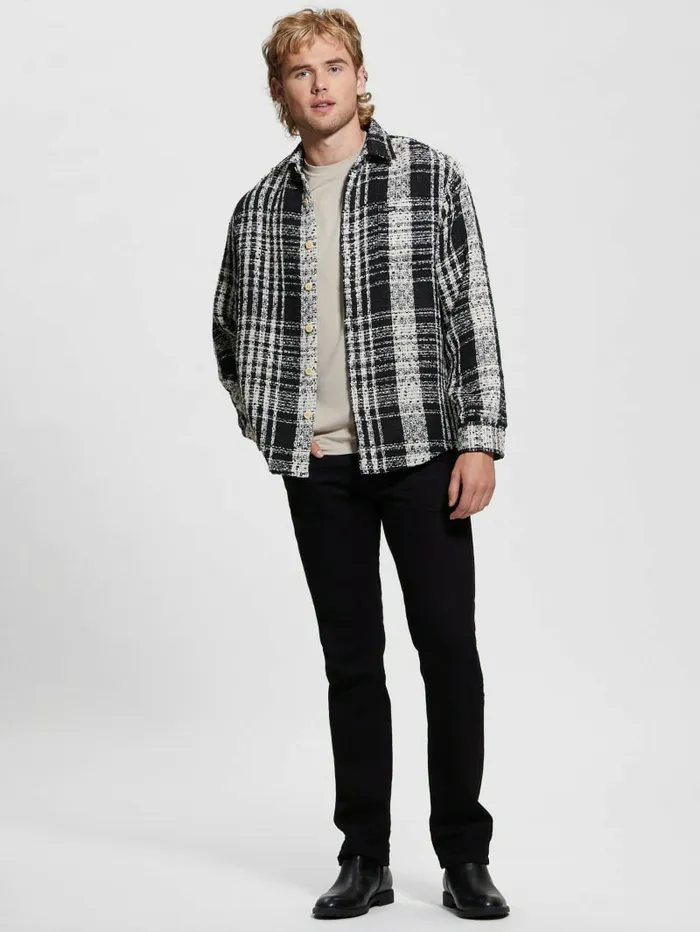 Men Shirts GUESS Soyer Plaid Heavyweight Shirt Salt White Multi Men Shirts GUESS Soyer Plaid Heavyweight Shirt Salt White Multi