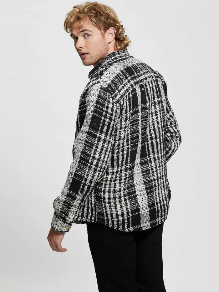 Men Shirts GUESS Soyer Plaid Heavyweight Shirt Salt White Multi Men Shirts GUESS Soyer Plaid Heavyweight Shirt Salt White Multi