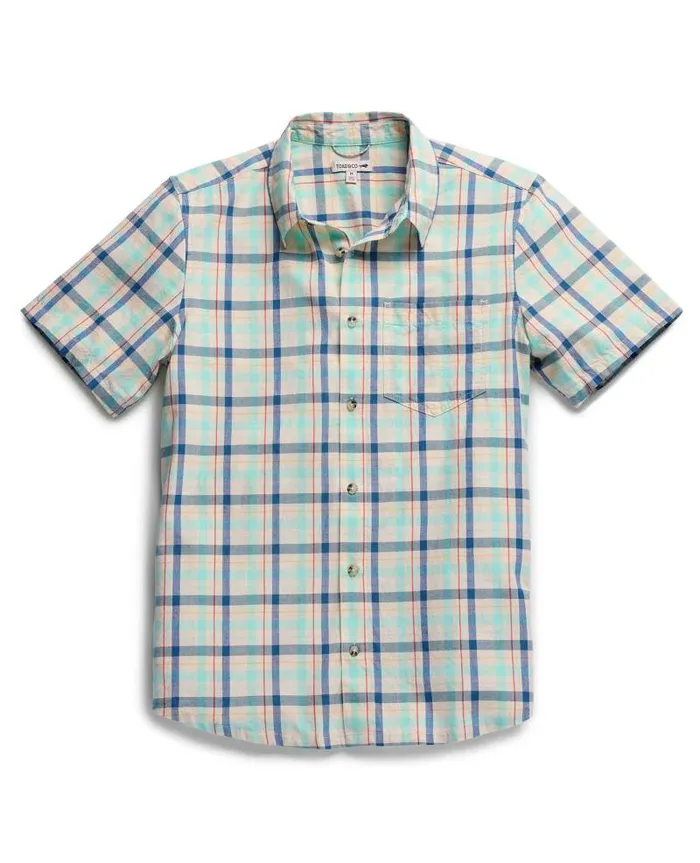 Men Shirts Toad and Co Airscape Short Sleeve Shirt Lichen Check