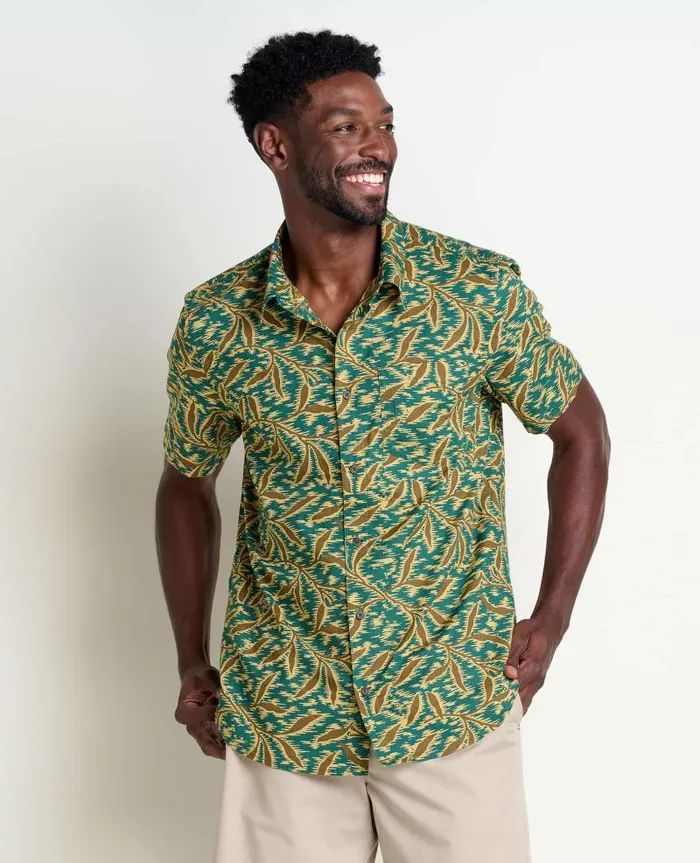 Men Shirts Toad and Co Fletch Short Sleeve Shirt Jasper Kelp Print