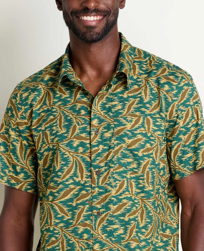 Men Shirts Toad and Co Fletch Short Sleeve Shirt Jasper Kelp Print
