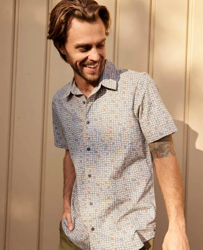 Men Shirts Toad and Co Fletch Short Sleeve Shirt North Shore Ditsy Print