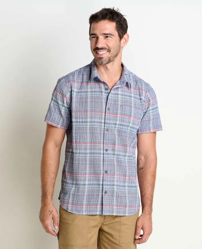 Men Shirts Toad and Co Fletcher Short Sleeve Shirt Iris
