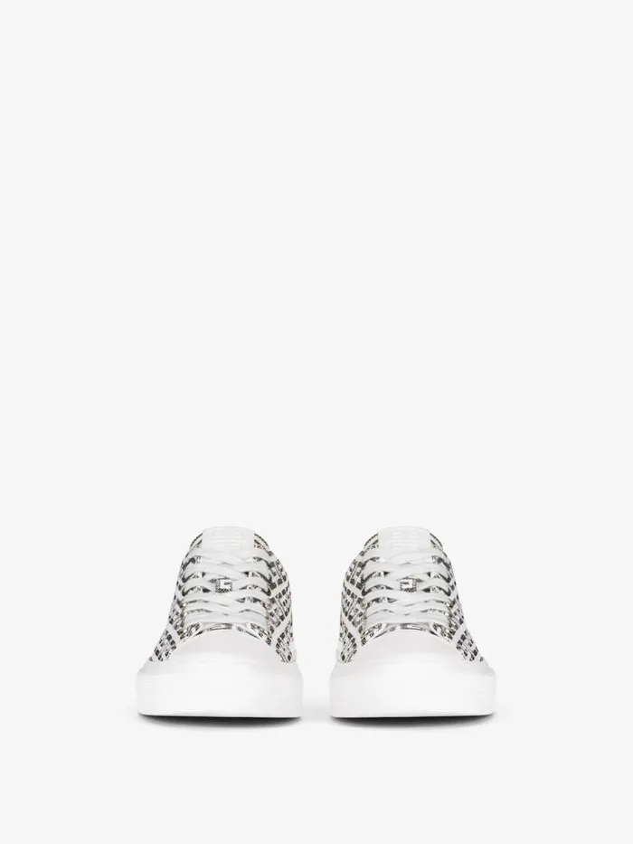 Men Sneakers Givenchy City Sneakers In 4G Jacquard Blackwhite