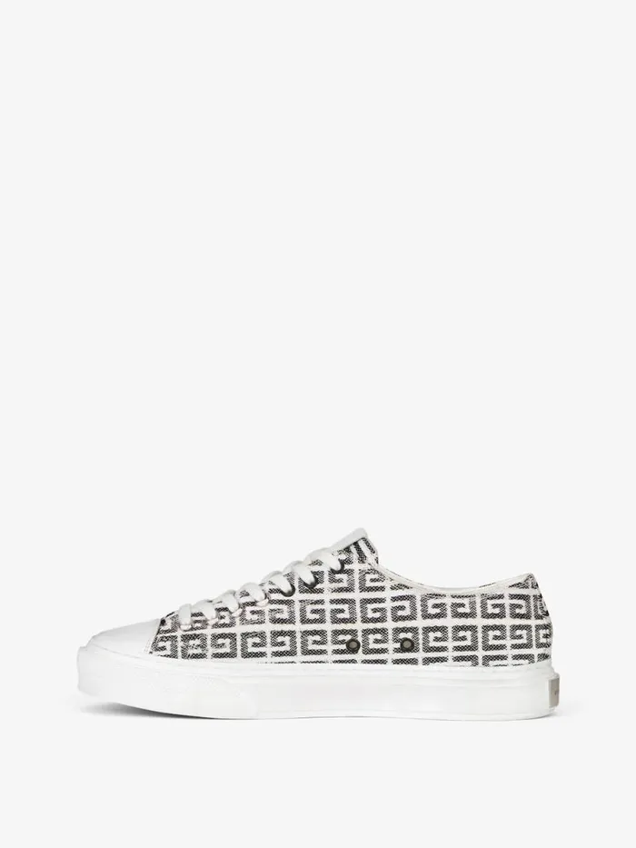 Men Sneakers Givenchy City Sneakers In 4G Jacquard Blackwhite