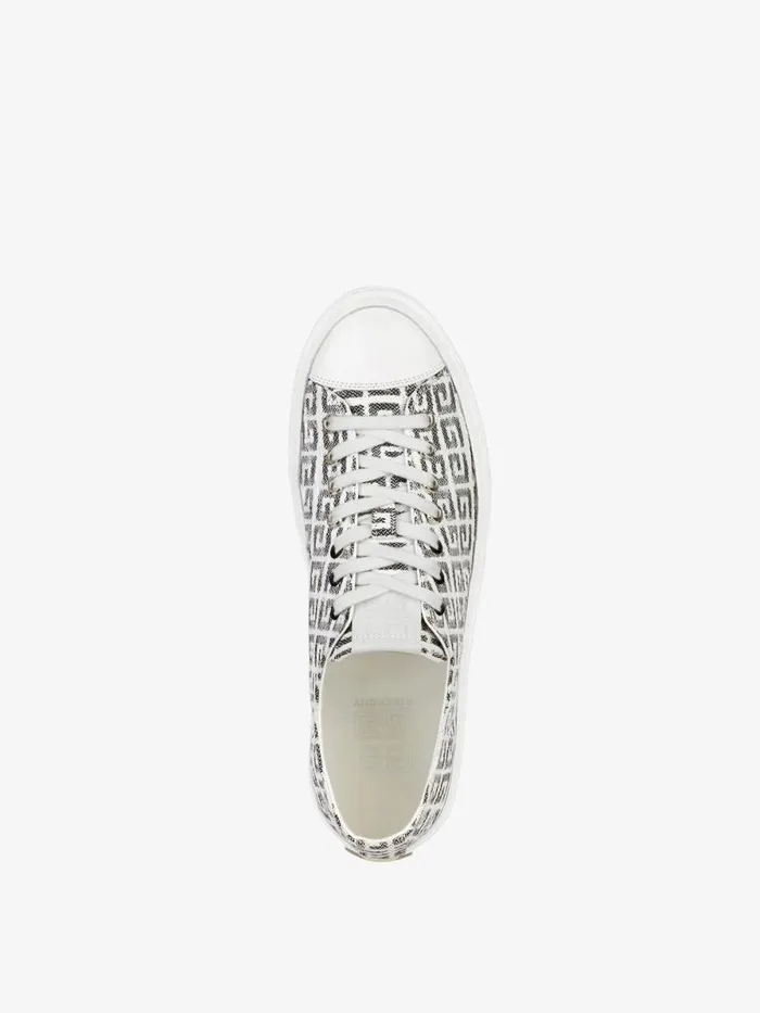 Men Sneakers Givenchy City Sneakers In 4G Jacquard Blackwhite