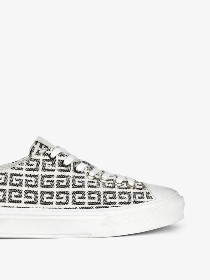 Men Sneakers Givenchy City Sneakers In 4G Jacquard Blackwhite