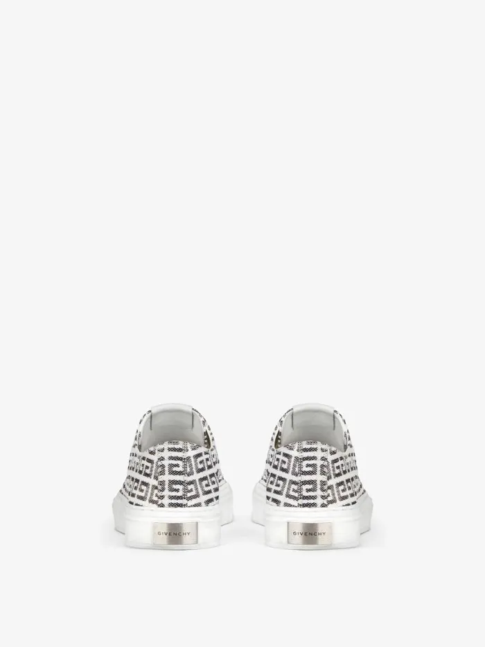 Men Sneakers Givenchy City Sneakers In 4G Jacquard Blackwhite