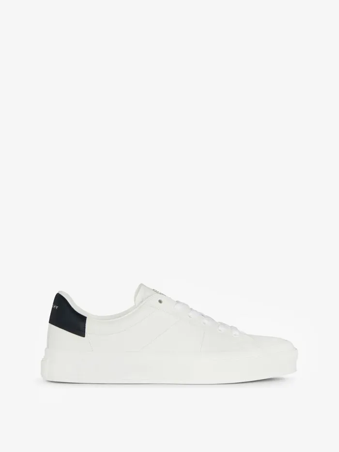 Men Sneakers Givenchy City Sport Sneakers In Leather Whitenavy
