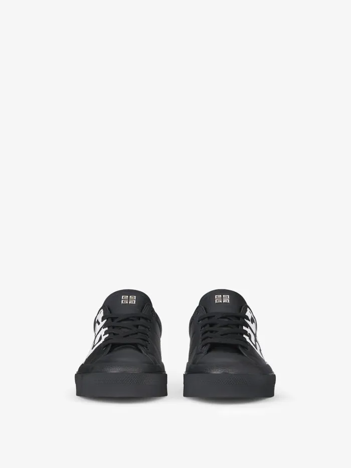 Men Sneakers Givenchy City Sport Sneakers In Leather With Tag Effect 4G Print Blackwhite