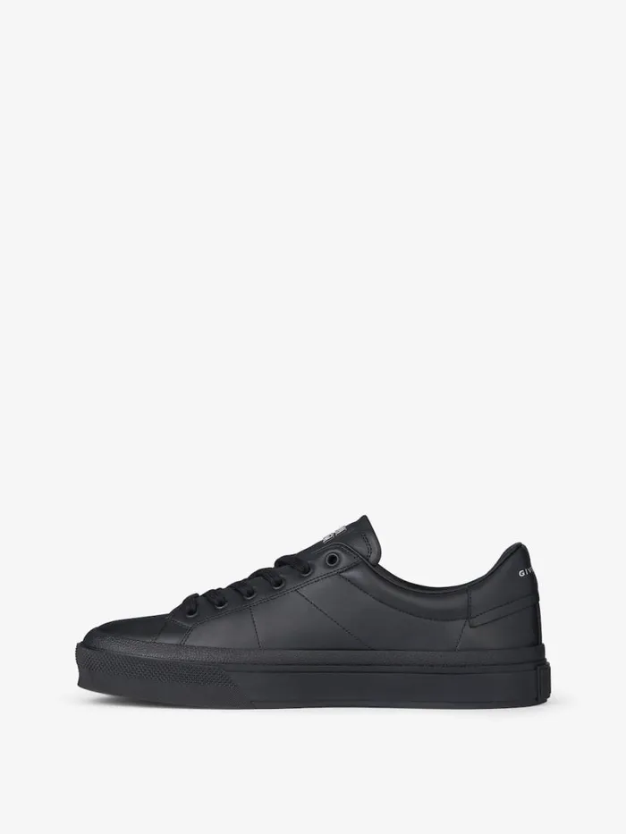 Men Sneakers Givenchy City Sport Sneakers In Leather With Tag Effect 4G Print Blackwhite