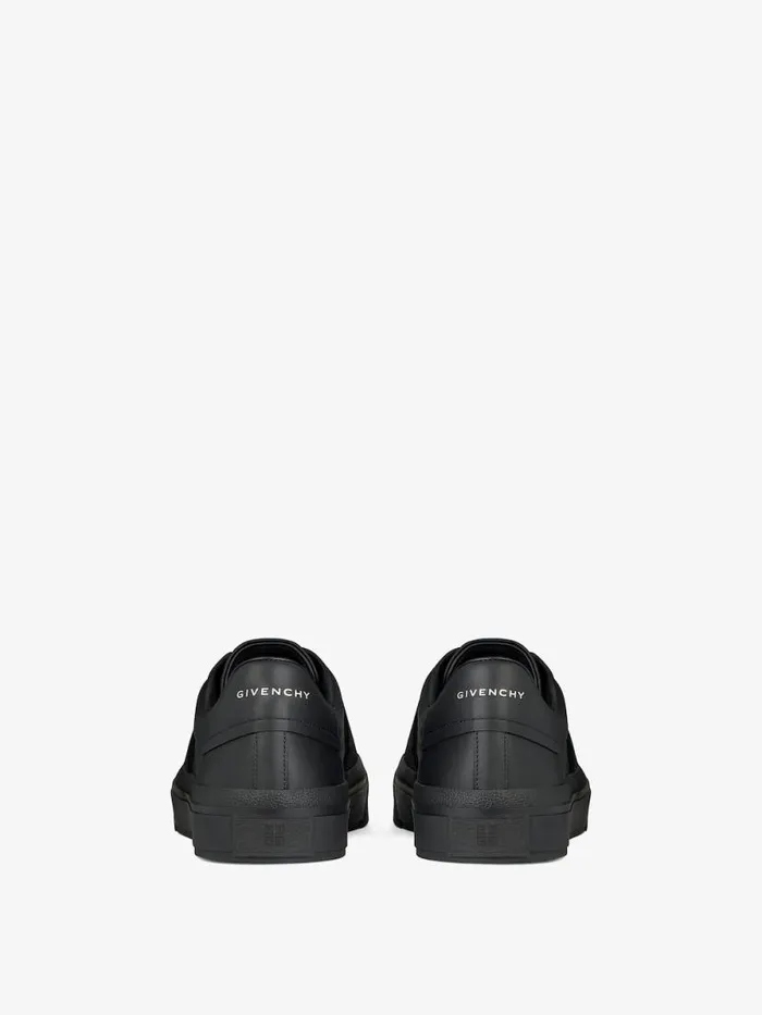 Men Sneakers Givenchy Sneakers City Sport In Leather With GIVENCHY Webbing Black