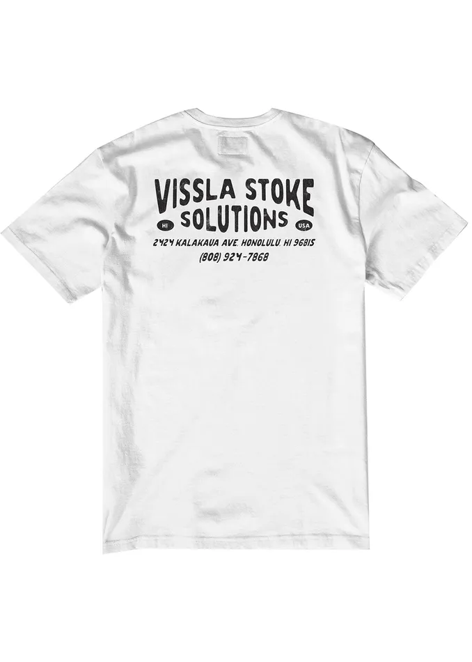 Men Stoke Solution Ss Pkt Tee White Premium Tees Vissla
