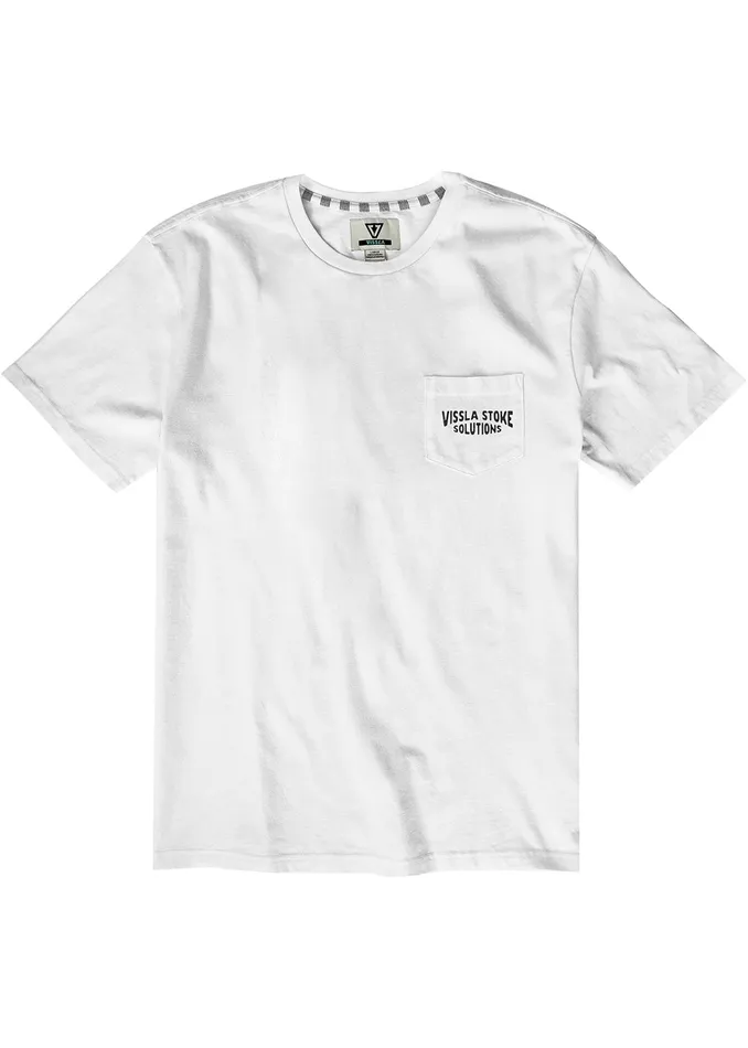 Men Stoke Solution Ss Pkt Tee White Premium Tees Vissla Men Stoke Solution Ss Pkt Tee White Premium Tees Vissla