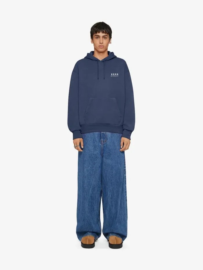 Men Sweatshirts and Hoodies Givenchy 4G Boxy Fit Hoodie In Fleece Deep Blue
