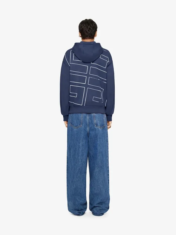 Men Sweatshirts and Hoodies Givenchy 4G Boxy Fit Hoodie In Fleece Deep Blue