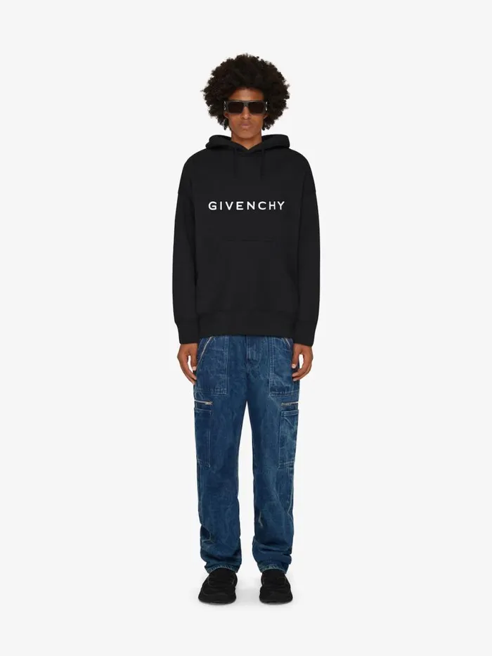 Men Sweatshirts and Hoodies Givenchy GIVENCHY Archetype Slim Fit Hoodie In Fleece Black Men Sweatshirts and Hoodies Givenchy GIVENCHY Archetype Slim Fit Hoodie In Fleece Black
