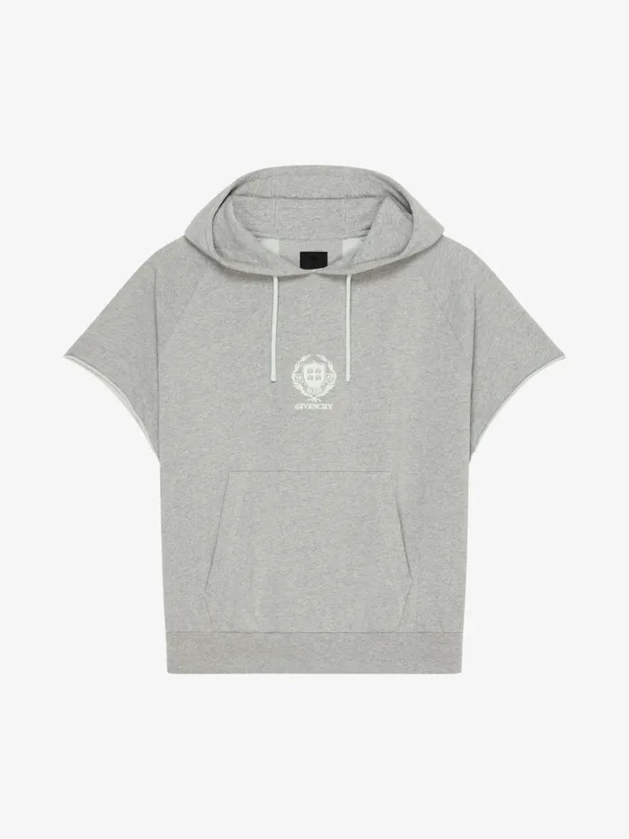 Men Sweatshirts and Hoodies Givenchy GIVENCHY Crest Oversized Sleeveless Hoodie In Fleece Aqua Green