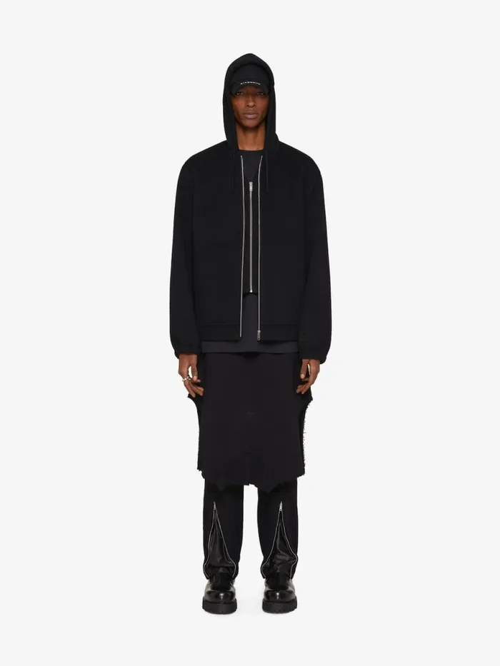 Men Sweatshirts and Hoodies Givenchy Hoodie In Double Face Wool And Cashmere Black Men Sweatshirts and Hoodies Givenchy Hoodie In Double Face Wool And Cashmere Black