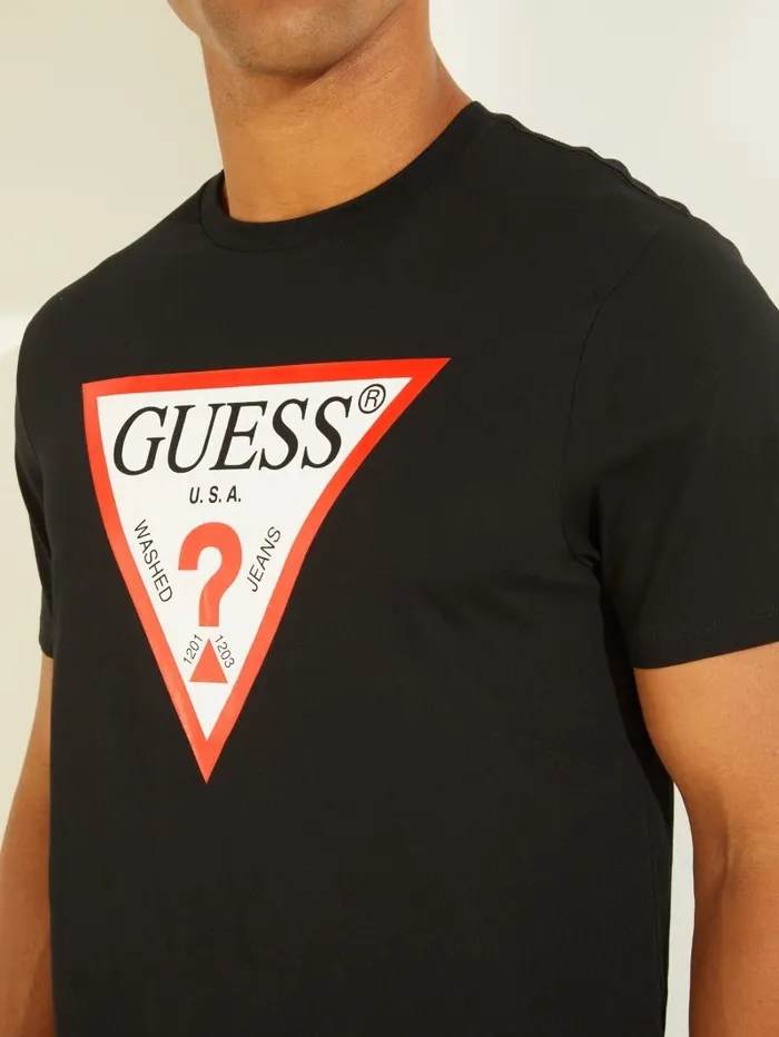 Men TShirts and Tanks GUESS Classic Logo Tee Jet Black