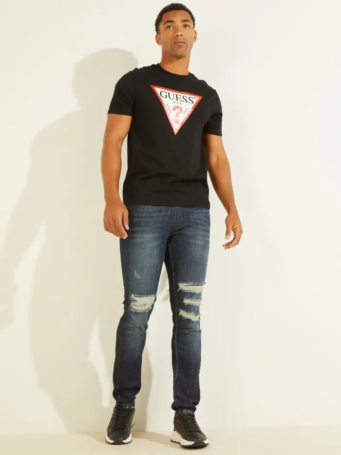 Men TShirts and Tanks GUESS Classic Logo Tee Jet Black