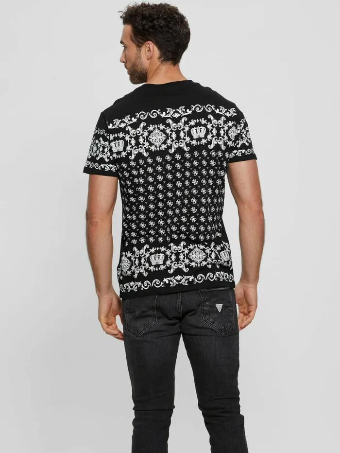 Men TShirts and Tanks GUESS Eco Crown Scroll Tee Black Men TShirts and Tanks GUESS Eco Crown Scroll Tee Black
