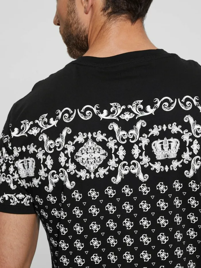 Men TShirts and Tanks GUESS Eco Crown Scroll Tee Black Men TShirts and Tanks GUESS Eco Crown Scroll Tee Black